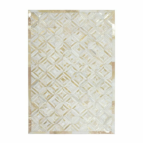 Paris Prix Tapis en Cuir Fait Main Spark Ivoire & Or 160 x 230 cm