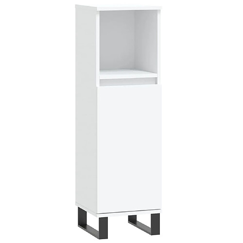 Maison Chic Armoire de salle de bain,Meuble de rangement,Meuble haut blanc 30x30x100 cm bois d'ingénierie -GKD151875