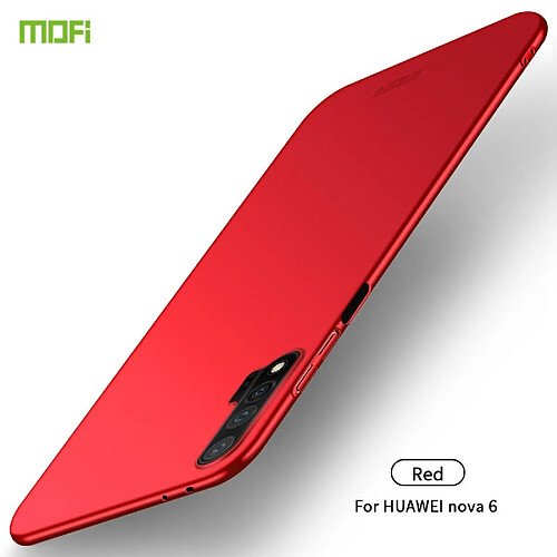 Wewoo Coque Pour Huawei Nova 6 Frosted PC Étui rigide ultra-mince rouge