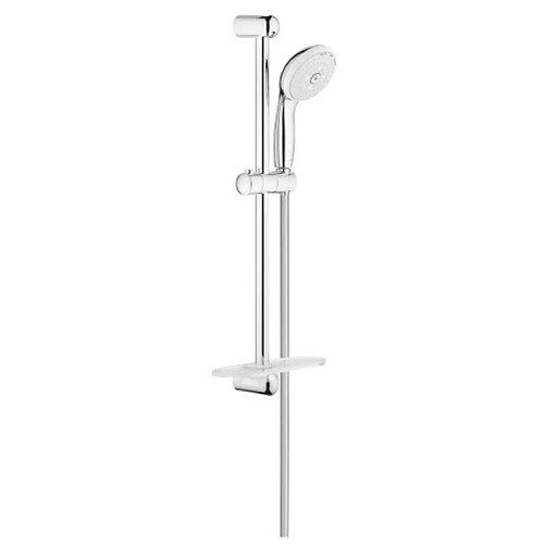 Grohe Ensemble de douche sur barre Tempesta 100 avec douchette 3 jets EcoJoy & porte-savon - débit limité à 8 l/min