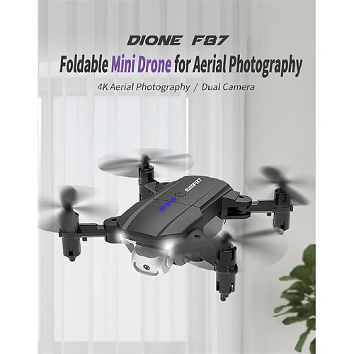 Universal Mini drone télécommandé F87 avec 4K HD WiFi double caméra photographie aérienne quadricoptère pliant FPV quadricoptère professionnel jouets pour enfants(Le noir)