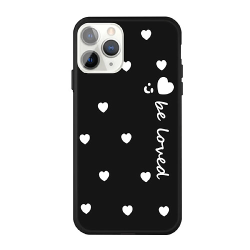 Wewoo Coque Pour iPhone 11 Pro visage souriant plusieurs coeurs d'amour motif coloré givré TPU téléphone étui de protection noir