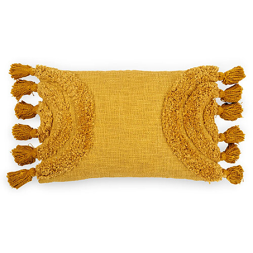 ICONIK INTERIOR Coussin de style boho Bali - Housse et Rembourrage inclus - Delia Jaune