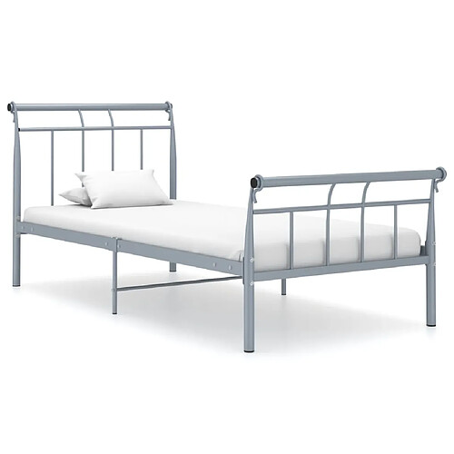 vidaXL Cadre de lit sans matelas gris métal 90x200 cm