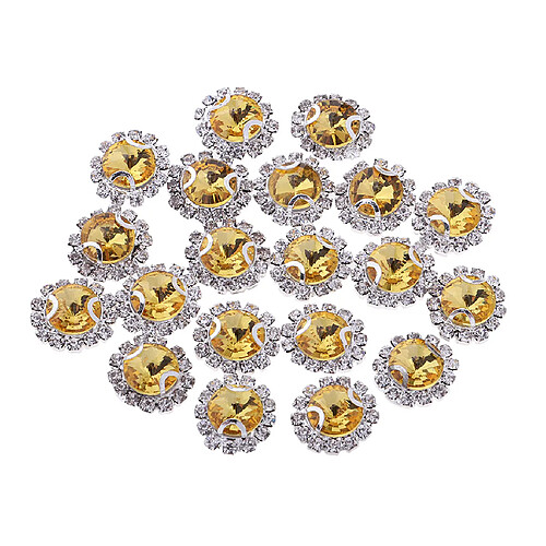 20pcs cousent sur des strass de verre cristal perles Flatback pour coudre 8mm or