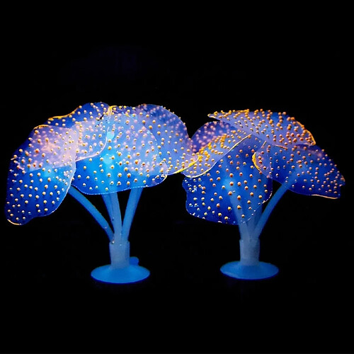 Wewoo Décoration aquarium Orange Articles Silicone Simulation Fluorescent Sucker Jellyfish, Taille: 10 * 10 * 9 cm