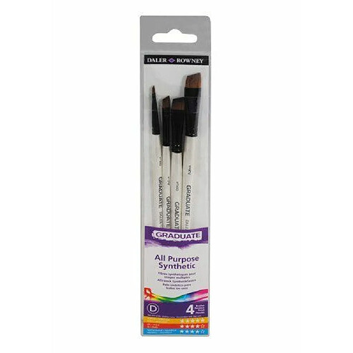 Daler Rowney - 212540006 - Kit De Loisirs Créatifs - Ensemble De 4 Pinceaux Graduate Pour Nuances