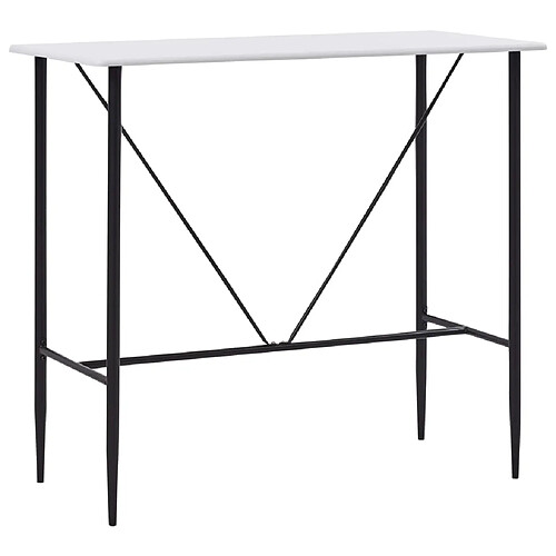 vidaXL Table de bar Blanc 120x60x110 cm MDF