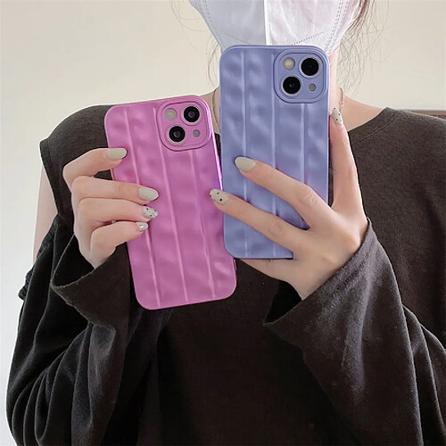 GUPBOO Étui pour iPhone13Pro Étui en silicone pour téléphone portable de couleur unie violet taro simple