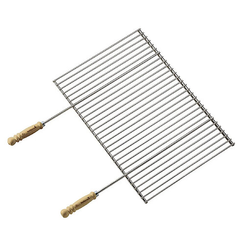 barbecook Grille professionnelle pour barbecue en acier chromé et bois - 58.5x40 cm