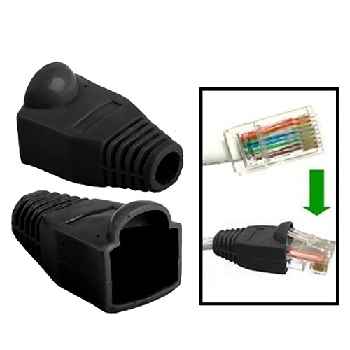 Wewoo Noir pour RJ45, 100 pcs câble réseau couvre-bouchon