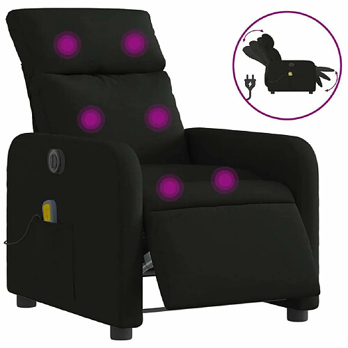 Maison Chic Fauteuil Relax pour salon, Fauteuil de massage inclinable électrique Noir Tissu -GKD21441