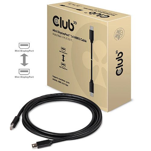 Club 3D CLUB3D Mini DisplayPort 1.4 Cable HBR3 8K60Hz Male / Male 2 mtr. / 6.56 Ft.