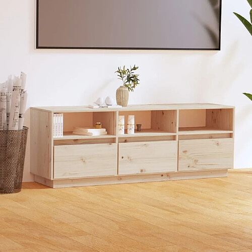 Maison Chic Meuble TV scandinave - Banc TV pour salon 140x37x50 cm Bois de pin massif -MN87732