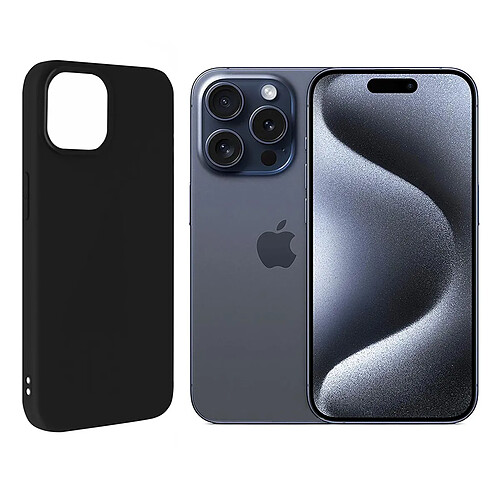 Coque de protection souple silicone Noir pour iPhone 15 Pro 6.1" - VISIODIRECT -