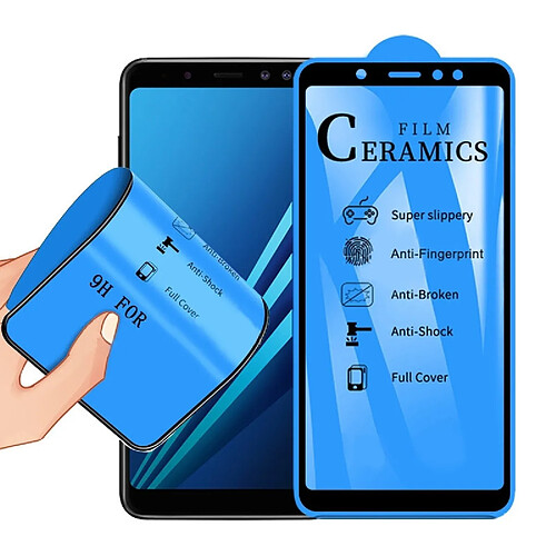 Wewoo Film de verre trempé céramique à couverture complète 2.5D pour colle Galaxy A8 2018