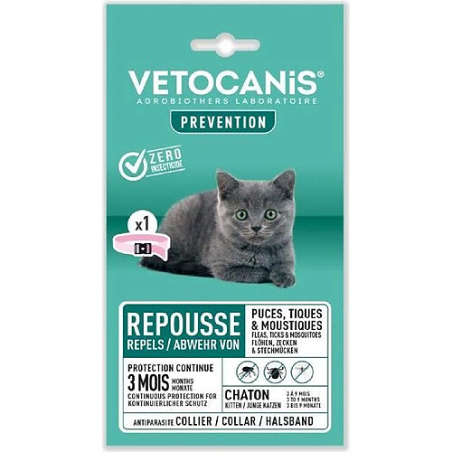 VETOCANIS Collier Anti-Puces et Anti-tiques Chaton