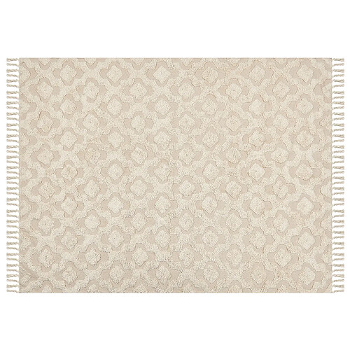 Beliani Tapis en coton 160 x 230 cm beige AKSARAY