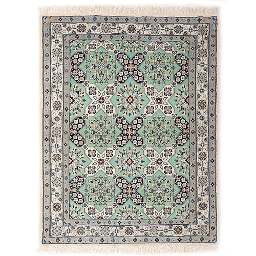 Vidal Tapis de laine 130x96 turquoise Nain