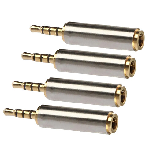 Adaptateur De Prise Casque 4pcs 2,5 Mm Mâle à 3,5 Mm Femelle Audio Aux Converter