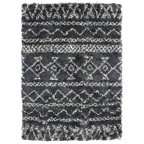 Thedecofactory TRIBAL CHIC - Tapis à poils longs motifs ethniques bleu 133x190