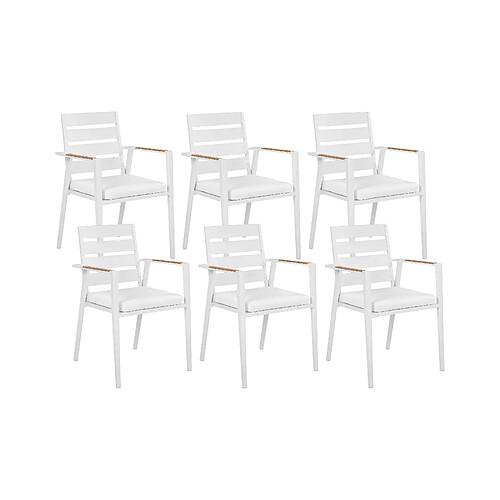 Beliani Lot de 6 chaises TAVIANO Métal Blanc