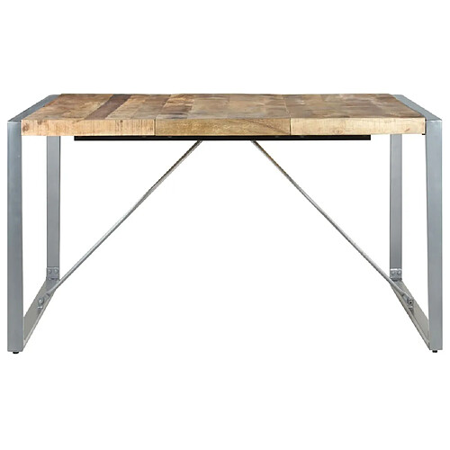 Maison Chic Table de salle à manger,Table à dîner 140x140x75 cm Bois de manguier brut -GKD94175