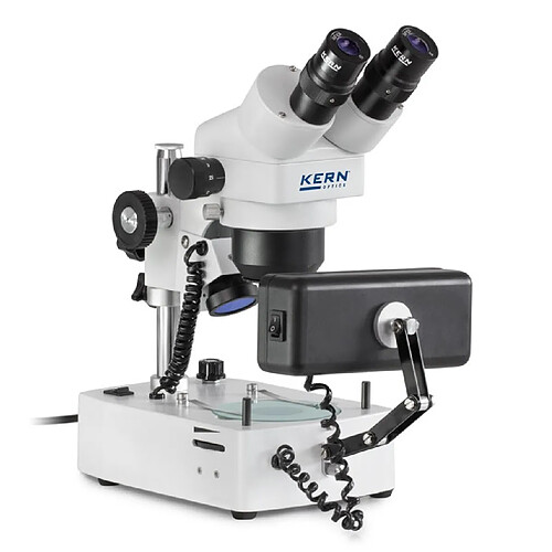 Kern sohn Kern - Microscope à bijoux OZG, binoculaire HWF 10x/Ø 20 mm objectif 0,7x - 3,6x - OZG 493