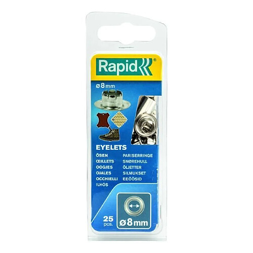 Rapid 5000411 Lot de 100 oeillets 8 mm