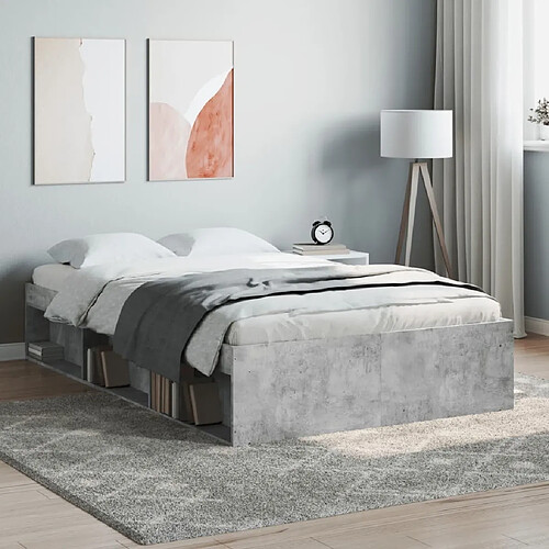 Maison Chic Lit adulte - Lit simple Cadre de lit,Structure du lit Contemporain gris béton 120x200 cm -MN30944