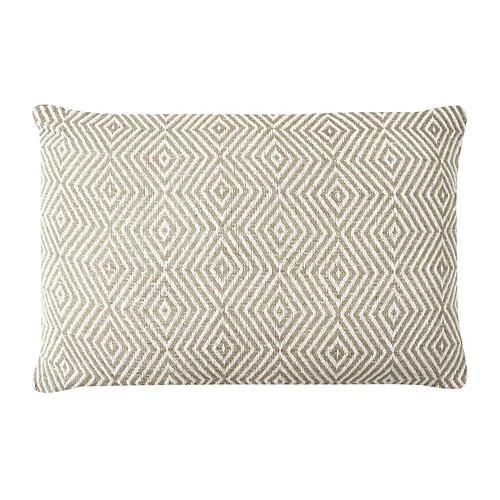 Thedecofactory ESCAPADE - Coussin ethnique motif ikat blanc et beige 60x40