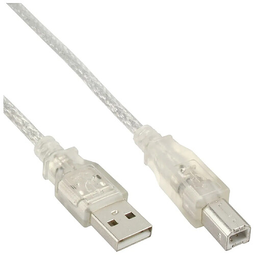 Câble USB 2.0, InLine®, A à B, transparent, 7m