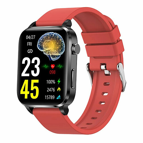 F100 Montre Intelligente Écran Tactile Surveillance De L'Oxygène Sanguin Bracelet De Sport Smartwatch Silicone Rouge