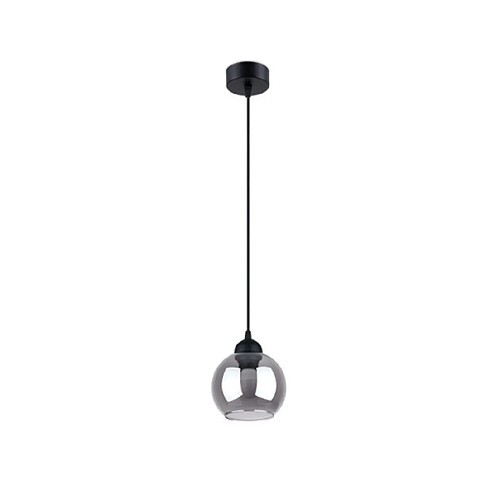 Luminaire Center Suspension Alino Acier,Verre Noir