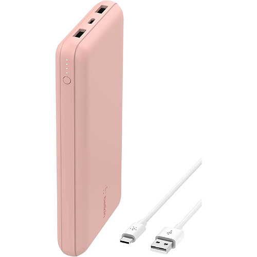 SANAG Batterie Externe Usb-C 20000Mah (Power Bank Puissance De 20K, Entrée Et Sortie Usb-C, 2 Ports Usb-A, Câble Usb-C Vers Usb-A Fourni, Pour Iphone, Galaxy, Pixel, Ipad, Airpods, Etc.) - Or Rose