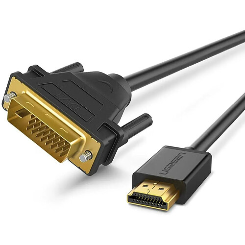 UGREEN Câble HDMI Mâle vers DVI D 24 1 Mâle 1080P Supporte Transmission Bidirectionnelle Compatible avec PS4 PS3 Xbox One Xbox 360 TV Moniteur TV Box Lecteur Blu Ray, Plaqué Or (2M)