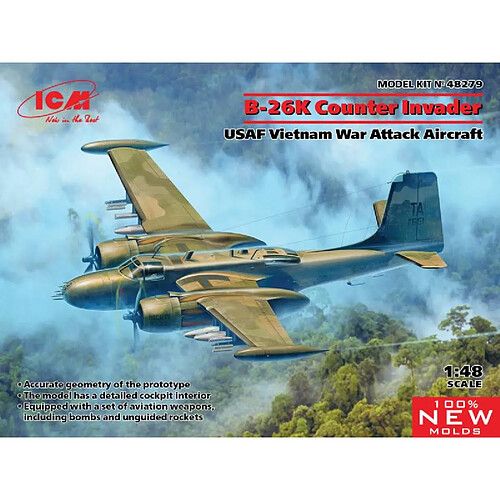 Icm Maquette Avion B-26k Counter Invader Usaf Vietnam War Attack Aircraft