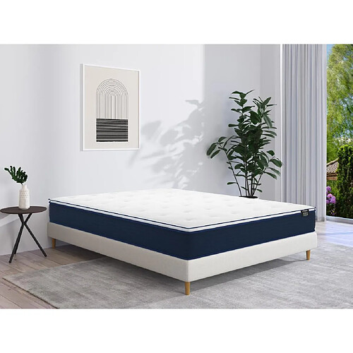 Vente-Unique Matelas 120 x 190 cm ressorts ensachés et surmatelas intégré ép.24cm - ALTIER de YSMÉE