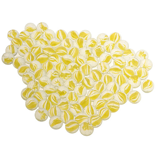 100pcs 16mm billes de verre boule de billes pour jeu de dames chinoises jouet jaune