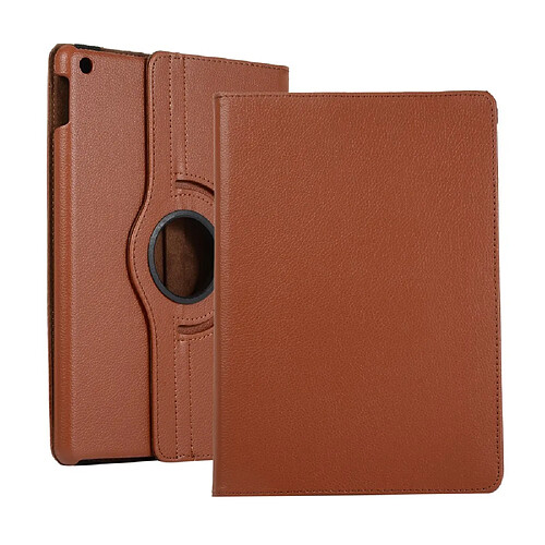 Etui en PU litchi avec support marron pour votre Apple iPad 10.2 (2019)