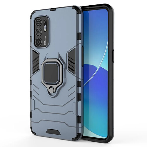 Coque en TPU antichoc avec béquille bleu pour votre Oppo Reno6 4G