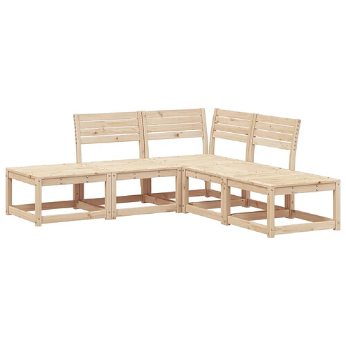 Maison Chic Salon de jardin 5 pcs | Ensemble de Table et chaises | Mobilier d'Extérieur bois de pin massif -GKD87316