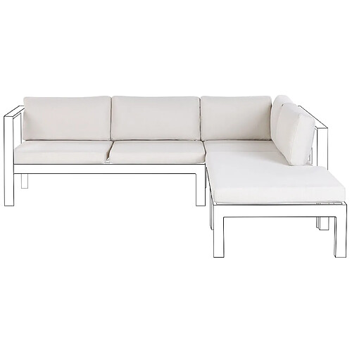 Beliani Set de housses de coussin d'extérieur blanc cassé MESSINA