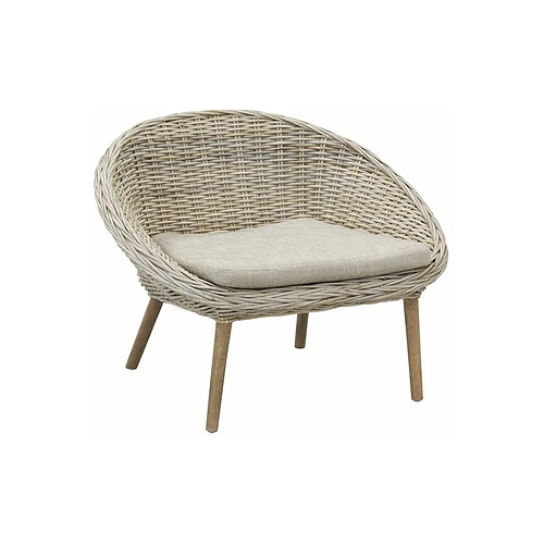 Aubry Gaspard Fauteuil rond en poelet gris Talang.