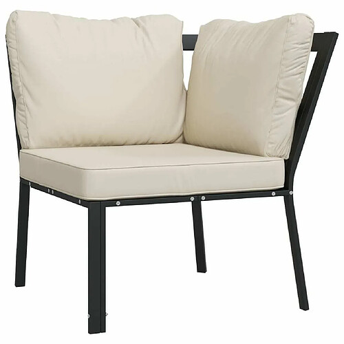 Maison Chic Chaise de jardin avec coussin - Fauteuil d'extérieurs sable 76x76x79 cm acier -MN19902