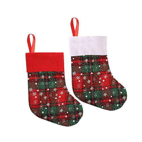 C206 2PCS Chaussettes de Noël Sac cadeau Décorations de Noël Snowflake Petits chaussettes de Noël Cadeaux Cadeaux Candy Chaussettes Ornements