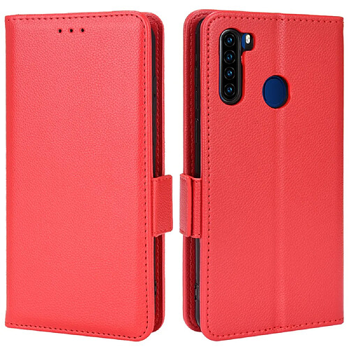 Etui en PU texture litchi avec support, rouge pour votre Blackview A80 Pro/A80 Plus