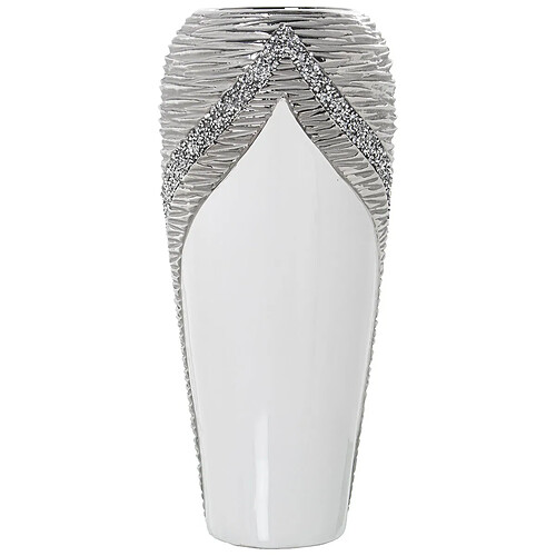 Vase Alexandra House Living Blanc Champagne Céramique Brillant 18 x 17 x 37 cm