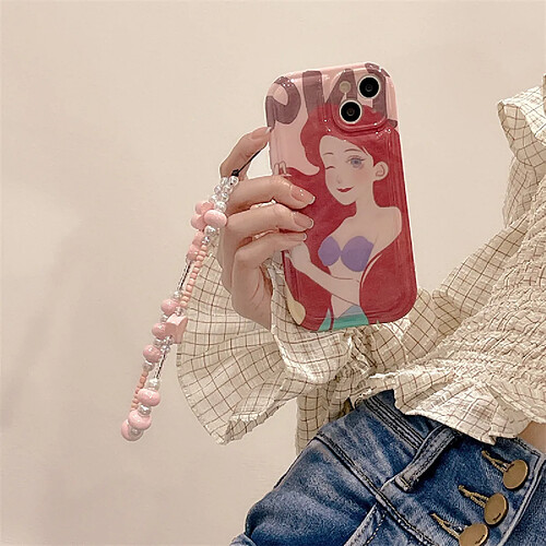 GUPBOO Étui pour iPhone12 Selfie Mermaid Girl Phone Case Cartoon Silicone Girl