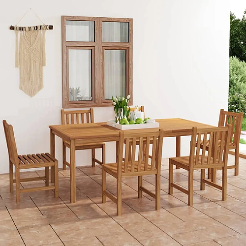 Salle à manger de jardin 7 pcs,Table et chaise à dîner Bois de teck solide -MN97571